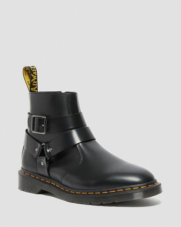 Black Women's Dr Martens Jaimes Leather Harness Ankle Boots | CA 60TCE